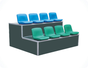 Blow Molded Hollow Football Stadium Bleacher Seats / HDPE  Plastic Bleachers