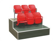 Indoor Fabric Cushioned Tip Up Stadium Seats 2rows Foldable Bleacher Seats