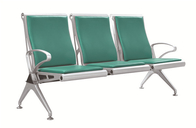 Green PU Leather SS201 Steel Airport Chair / Salon Waiting Room Chairs