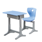 Durable PE High School Desk And Chair 750mm Height Student Reading Table And Chair