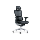 Black S Shaped Backrest Mesh Swivel Office Chair With Head Pillow