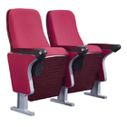 Curved Aluminum Arm Church Auditorium Chairs / Red Auditorium Seats ISO approved