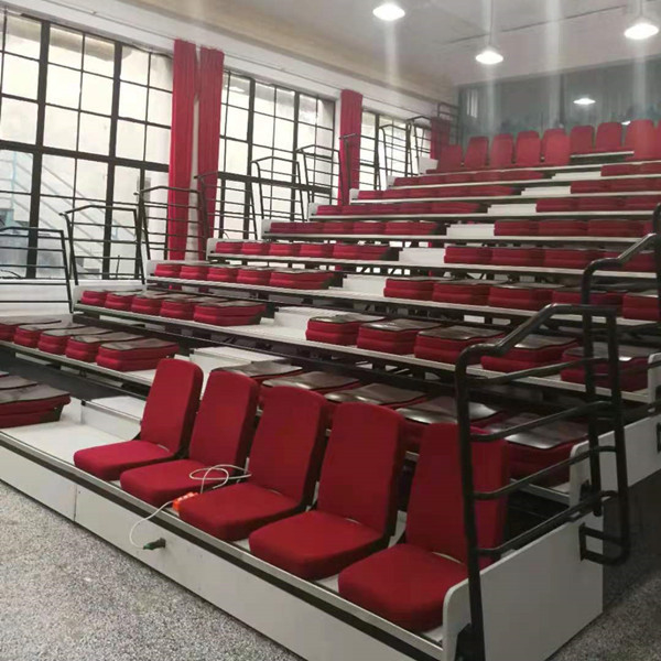 Manual Folded Chair Telescopic Bleacher Seating Retractable For Conference Hall